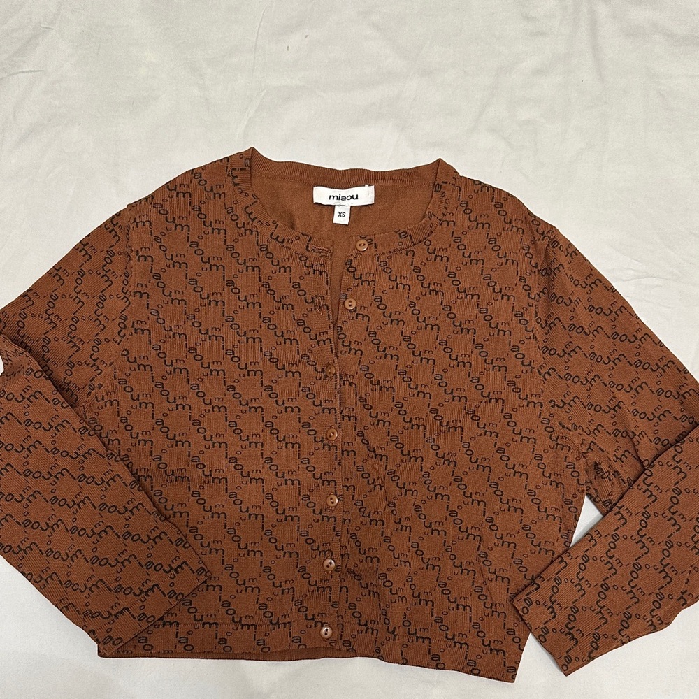 Miaou Brown Geometric Women's Cardigan